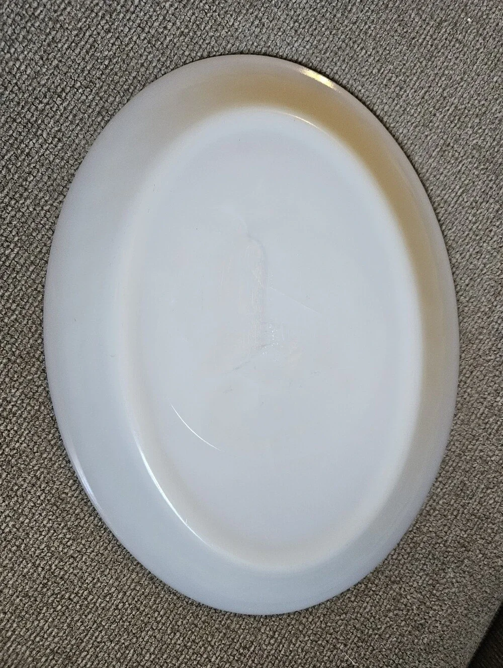 Vintage Fire King White Milk Glass Swirl Oval Serving Platter